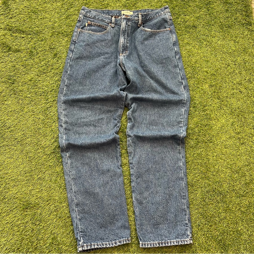 LL BEAN Mens Blue Classic fit Jeans 36 X 32 100% Cotton Lined quilted